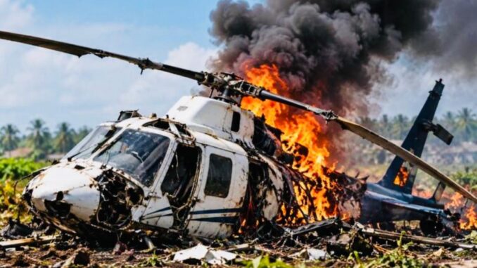 BREAKING: Helicopter Crashes in Ondo